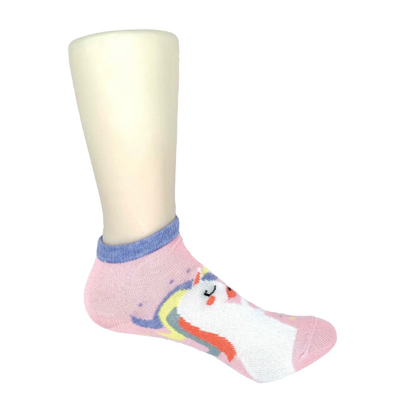 Girls Unicorn No-Show Socks, 10-Pack, Sizes S-L