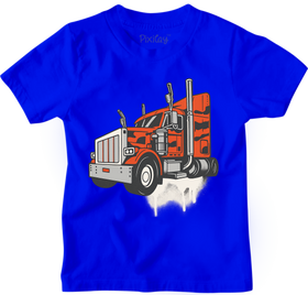 Big Rig Power Truck T-Shirt for Boys – Bold Blue Graphic Tee | Youth Sizes