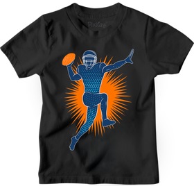 Touchdown Throw Football T-Shirt for Boys – Black Athletic Graphic Tee | Youth Sizes
