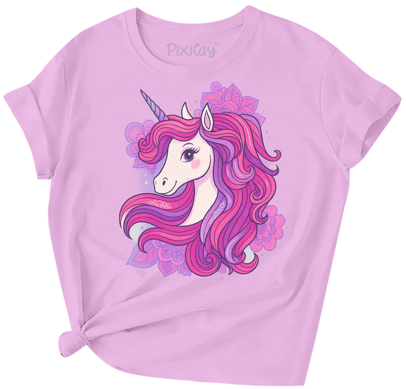 Magical Unicorn Princess Kids T-Shirt – Lavender Fantasy Tee for Girls | Youth Sizes