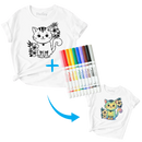 Color-Your-Own Cat T-Shirt for Kids – DIY Kit with Free Fabric Markers | Youth Sizes-1