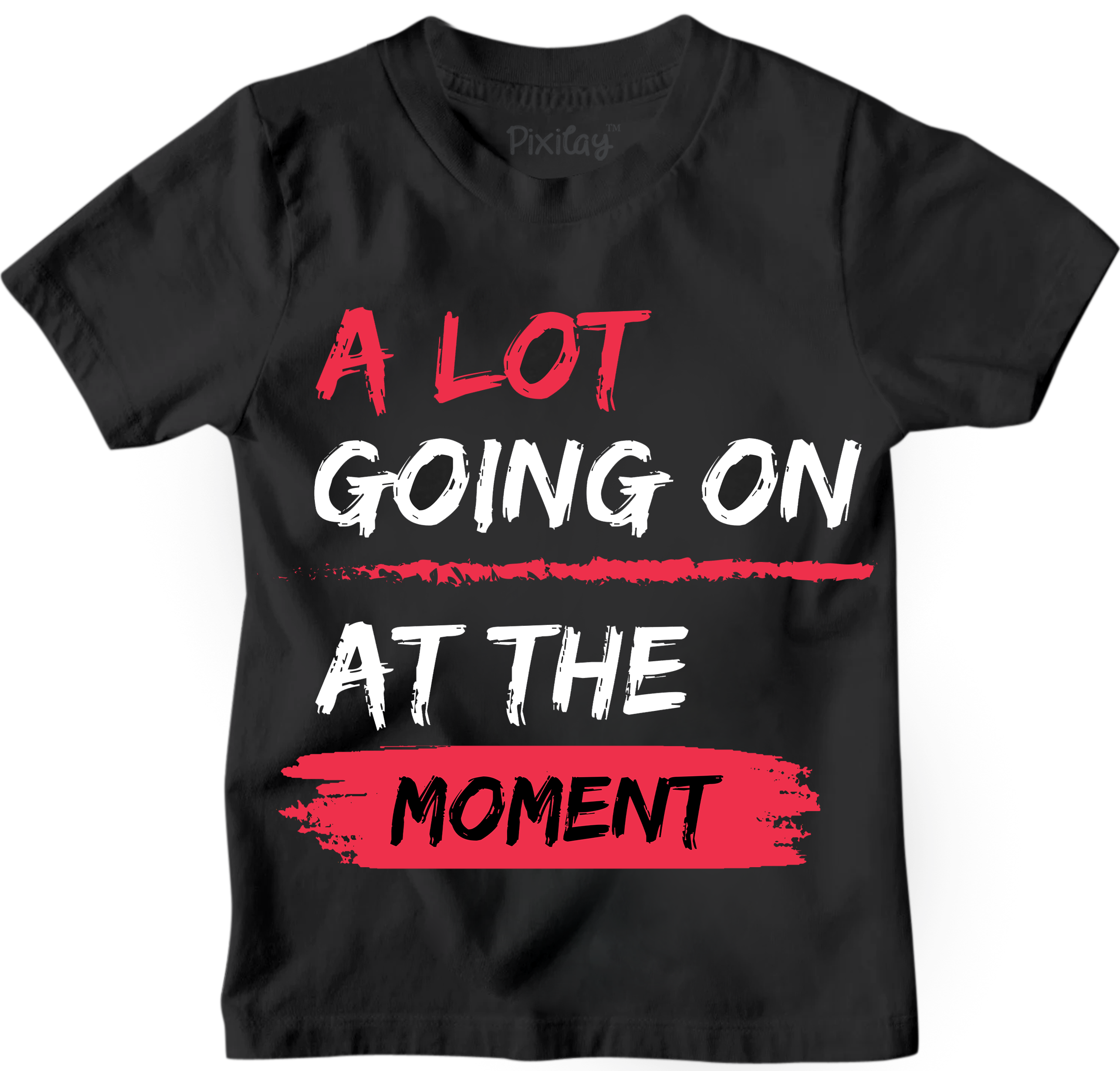 Buy black A Lot Going On Boys And Girls Short Sleeve T-Shirt