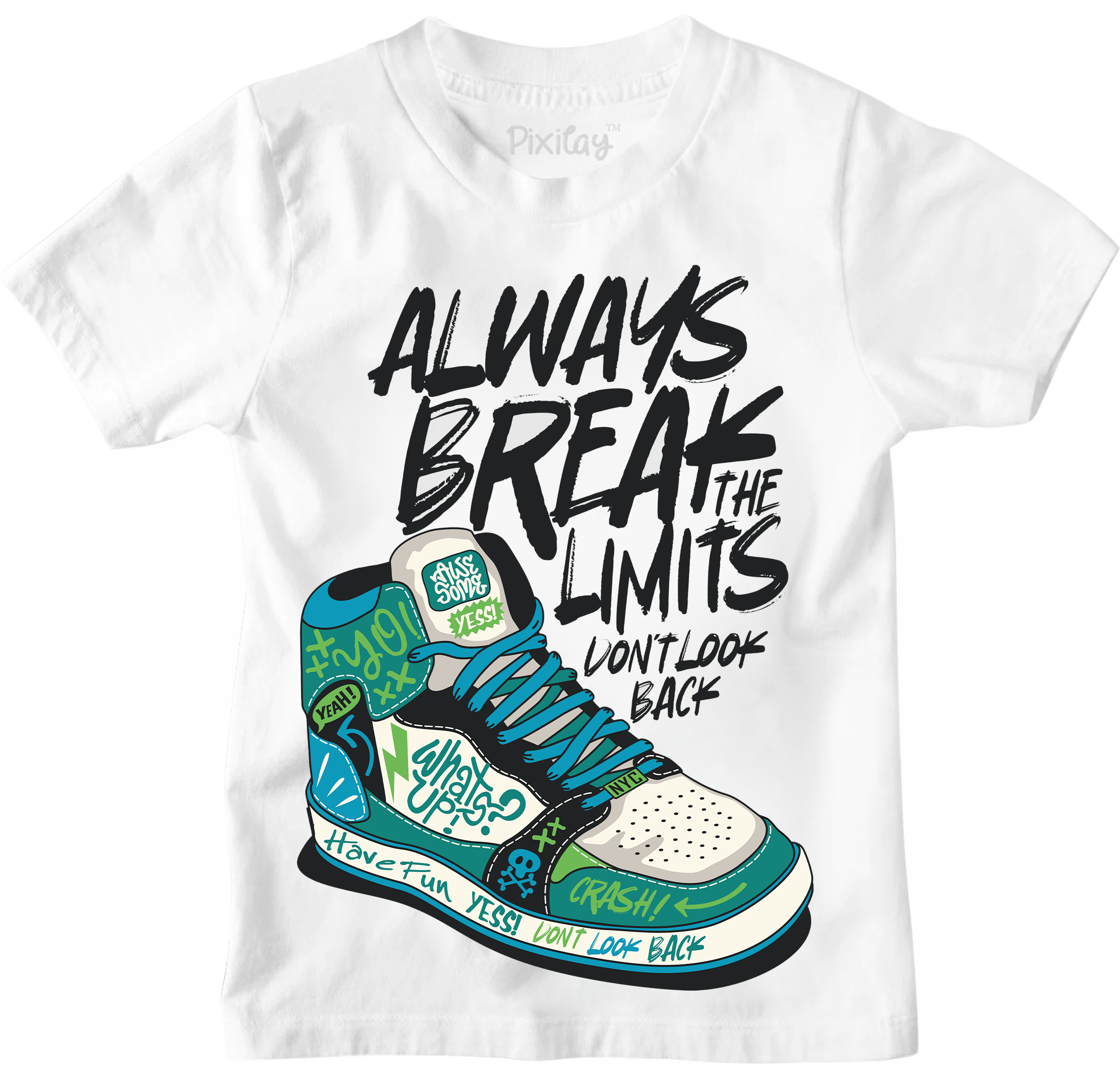 Buy white Always Break the Limits Graphic Tee