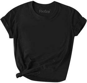 Buy black Girls Solid Color Short Sleeve T-Shirt