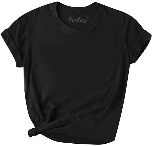 Girls Solid Color Short Sleeve T-Shirt