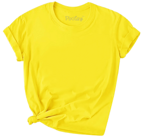 Buy yellow Girls Solid Color Short Sleeve T-Shirt