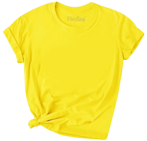 Girls Solid Color Short Sleeve T-Shirt