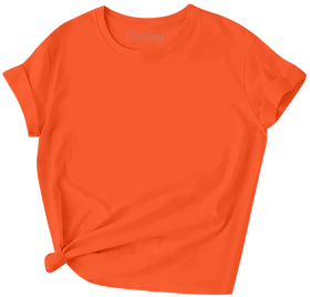 Buy orange Girls Solid Color Short Sleeve T-Shirt
