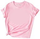 Girls Solid Color Short Sleeve T-Shirt-1