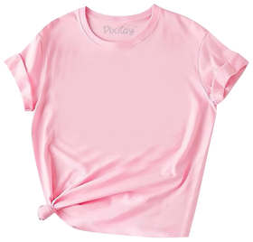 Girls Solid Color Short Sleeve T-Shirt