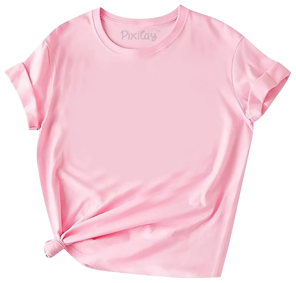 Girls Solid Color Short Sleeve T-Shirt