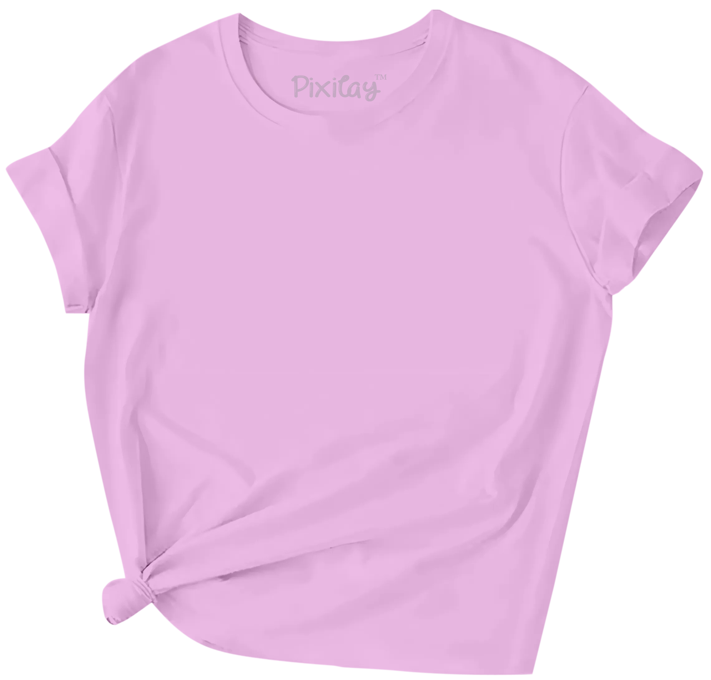 Buy purple Girls Solid Color Short Sleeve T-Shirt