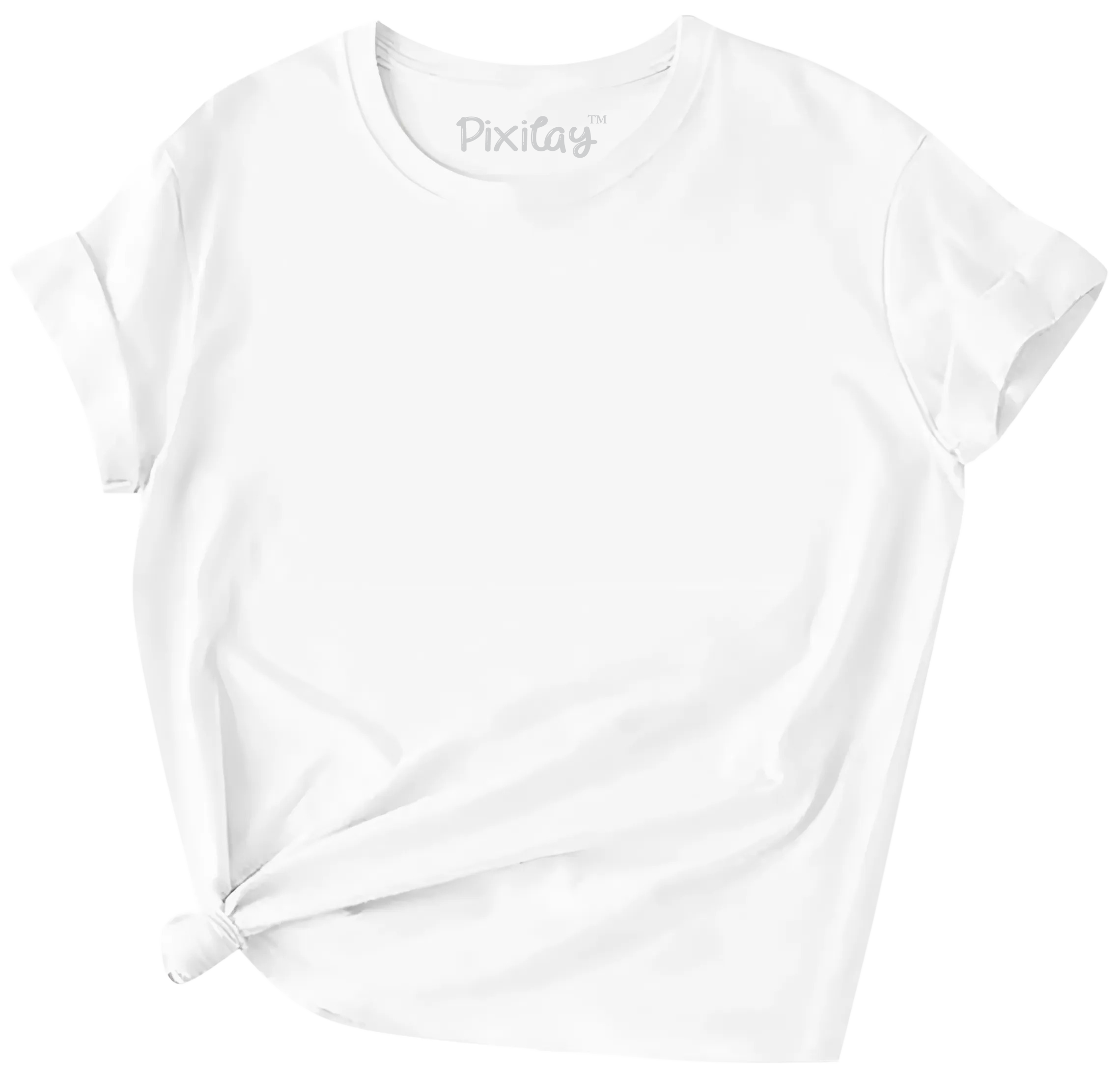 Buy white Girls Solid Color Short Sleeve T-Shirt