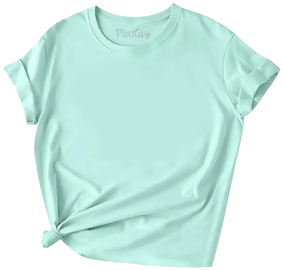 Girls Solid Color Short Sleeve T-Shirt