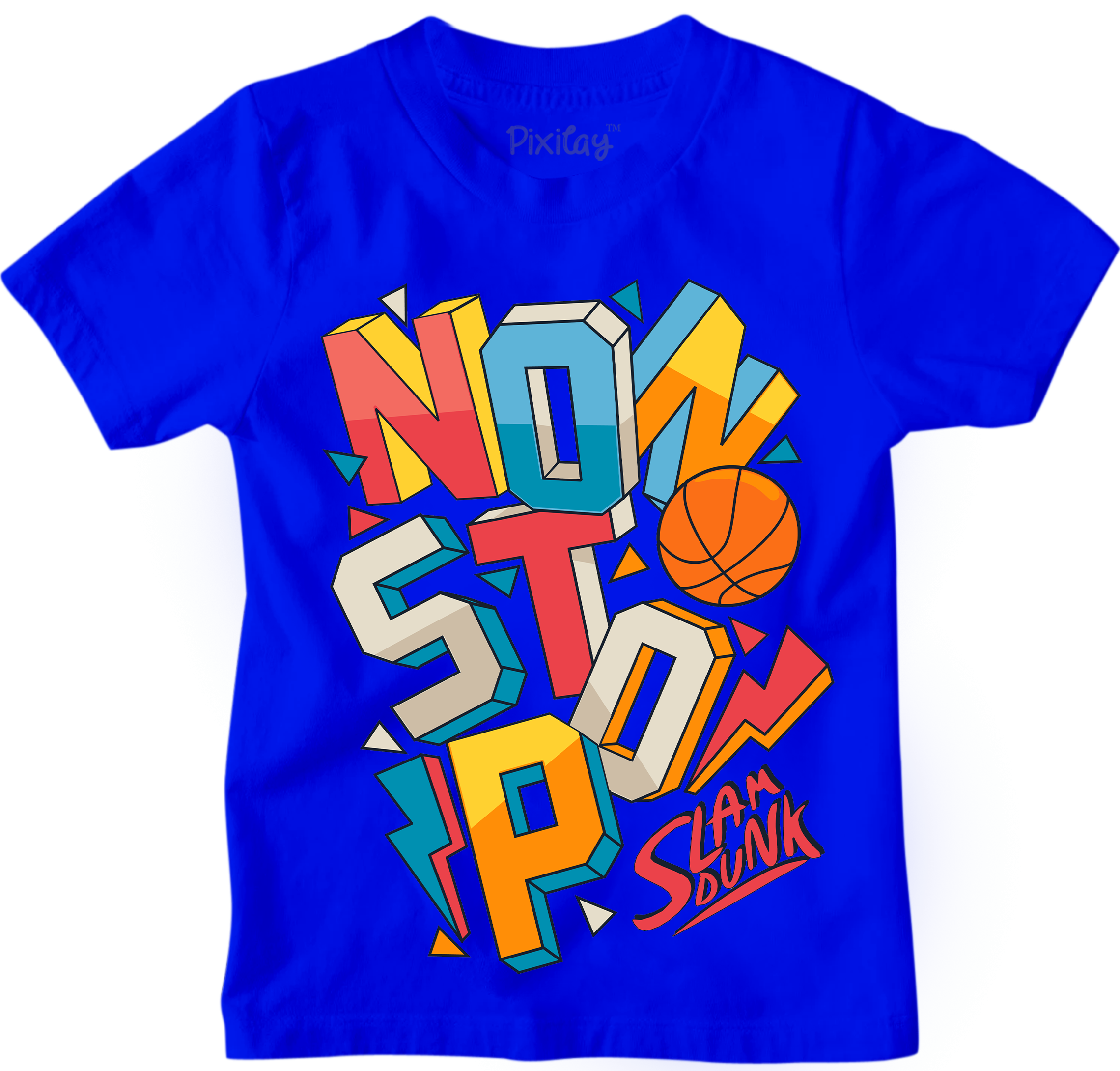 Buy blue Basketball Nonstop Graphic Tee