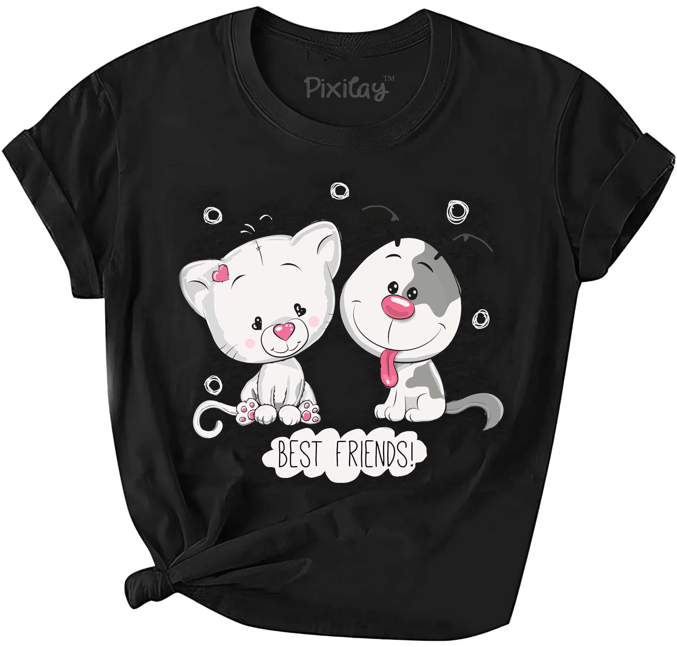 Buy black Best Friends Girls Short Sleeve T-Shirt