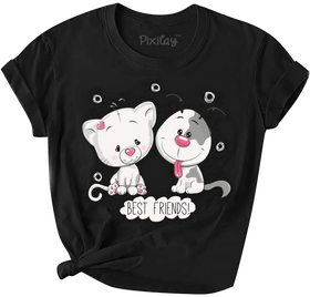 Buy black Best Friends Girls Short Sleeve T-Shirt