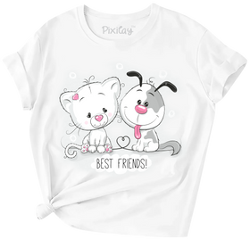 Buy white Best Friends Girls Short Sleeve T-Shirt