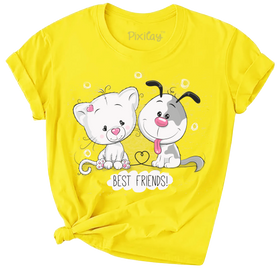 Buy yellow Best Friends Girls Short Sleeve T-Shirt