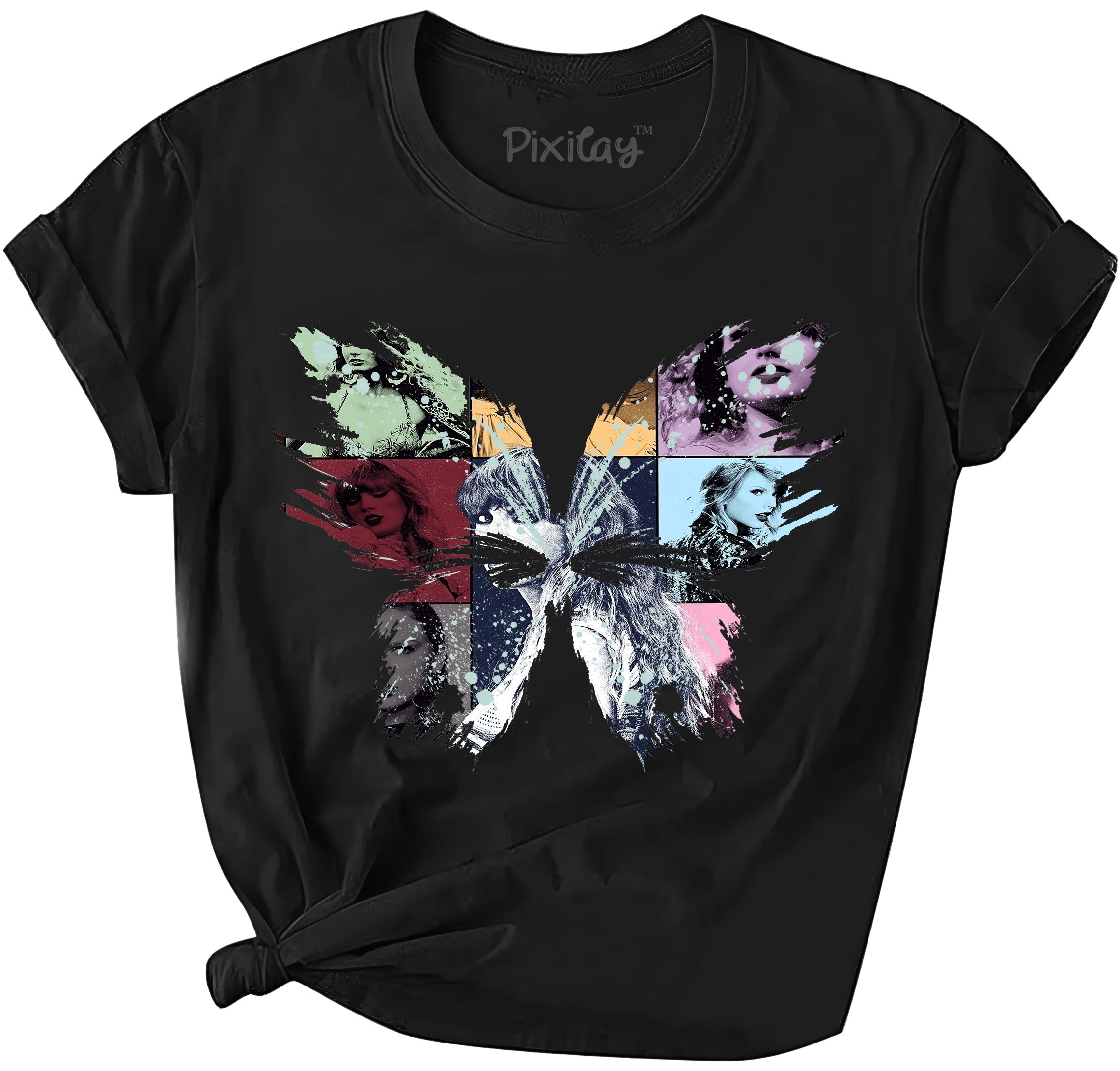 Buy black Butterfly Lover Girls Short Sleeve T-Shirt