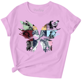 Buy purple Butterfly Lover Girls Short Sleeve T-Shirt