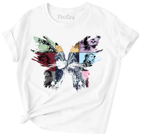 Buy white Butterfly Lover Girls Short Sleeve T-Shirt