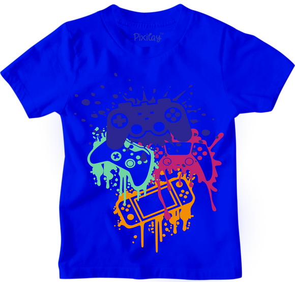Kids Gaming Controllers Short Sleeve T-Shirt – Youth Sizes 4–18 | Bumbly Kids