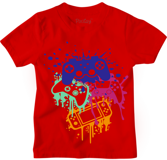 Kids Gaming Controllers Short Sleeve T-Shirt – Youth Sizes 4–18 | Bumbly Kids