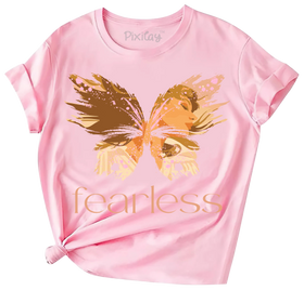 Buy pink Fearless Girl Short Sleeve T-Shirt