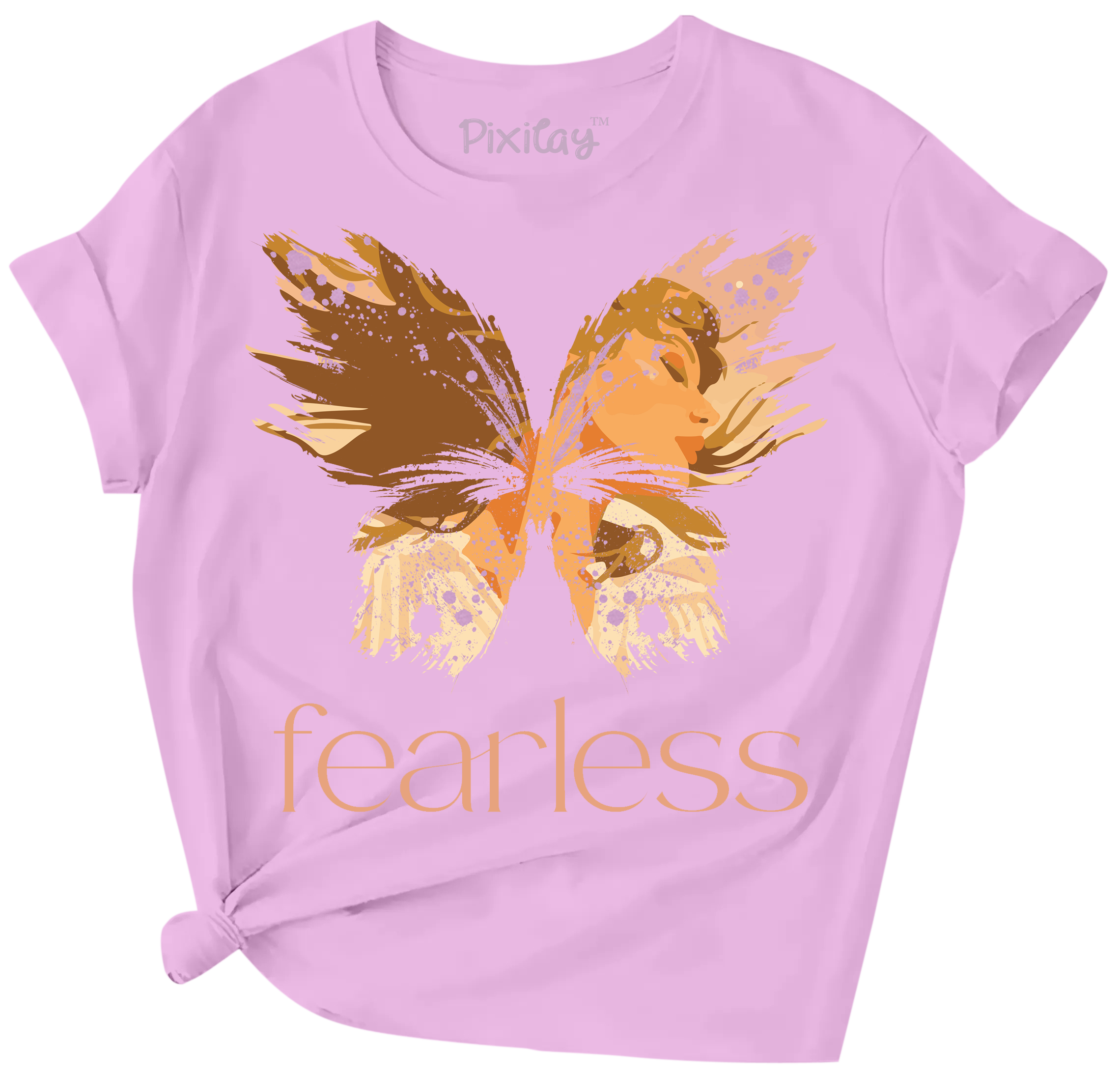 Buy purple Fearless Girl Short Sleeve T-Shirt