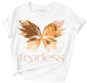 Buy white Fearless Girl Short Sleeve T-Shirt