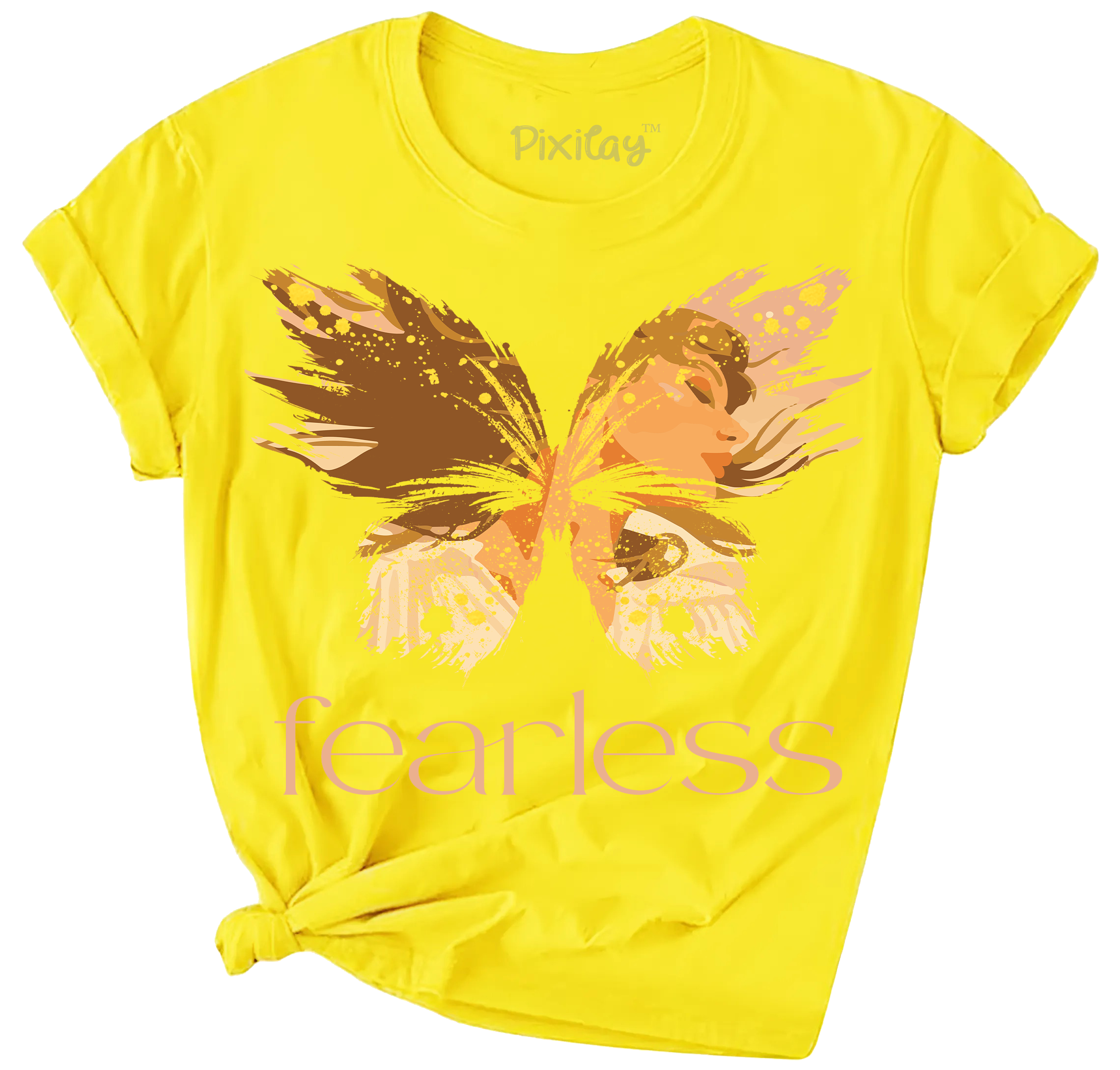 Buy yellow Fearless Girl Short Sleeve T-Shirt