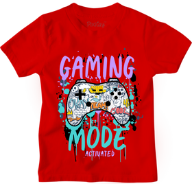 Buy red Gaming Mode Activated Graphic Tee