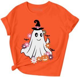 Girls Ghost Halloween Graphic Tee