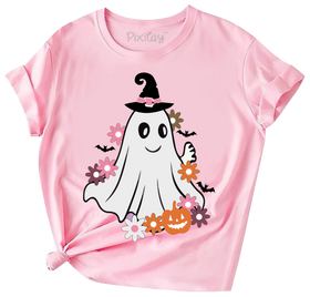 Girls Ghost Halloween Graphic Tee