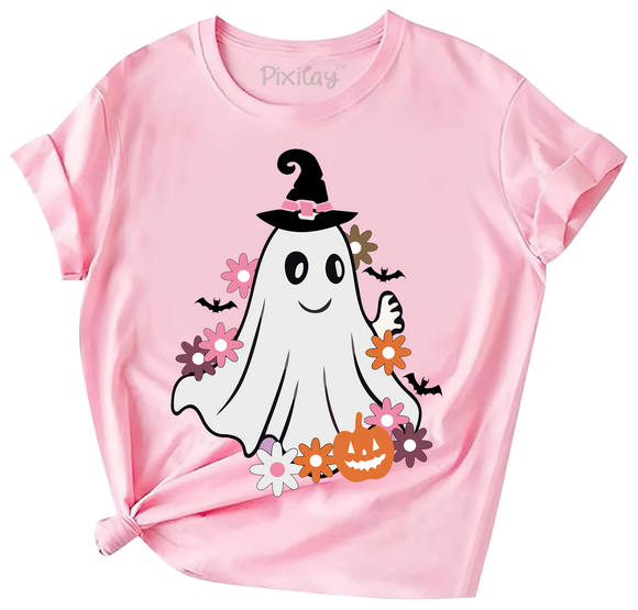 Girls Ghost Halloween Graphic Tee