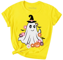 Girls Ghost Halloween Graphic Tee-1