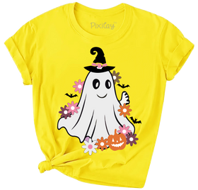 Girls Ghost Halloween Graphic Tee