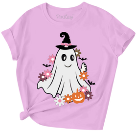 Girls Ghost Halloween Graphic Tee