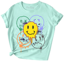 Girls Smiley Face Short Sleeve T-Shirt-8