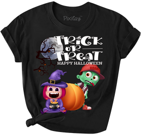 Girls Trick or Treat Graphic Tee