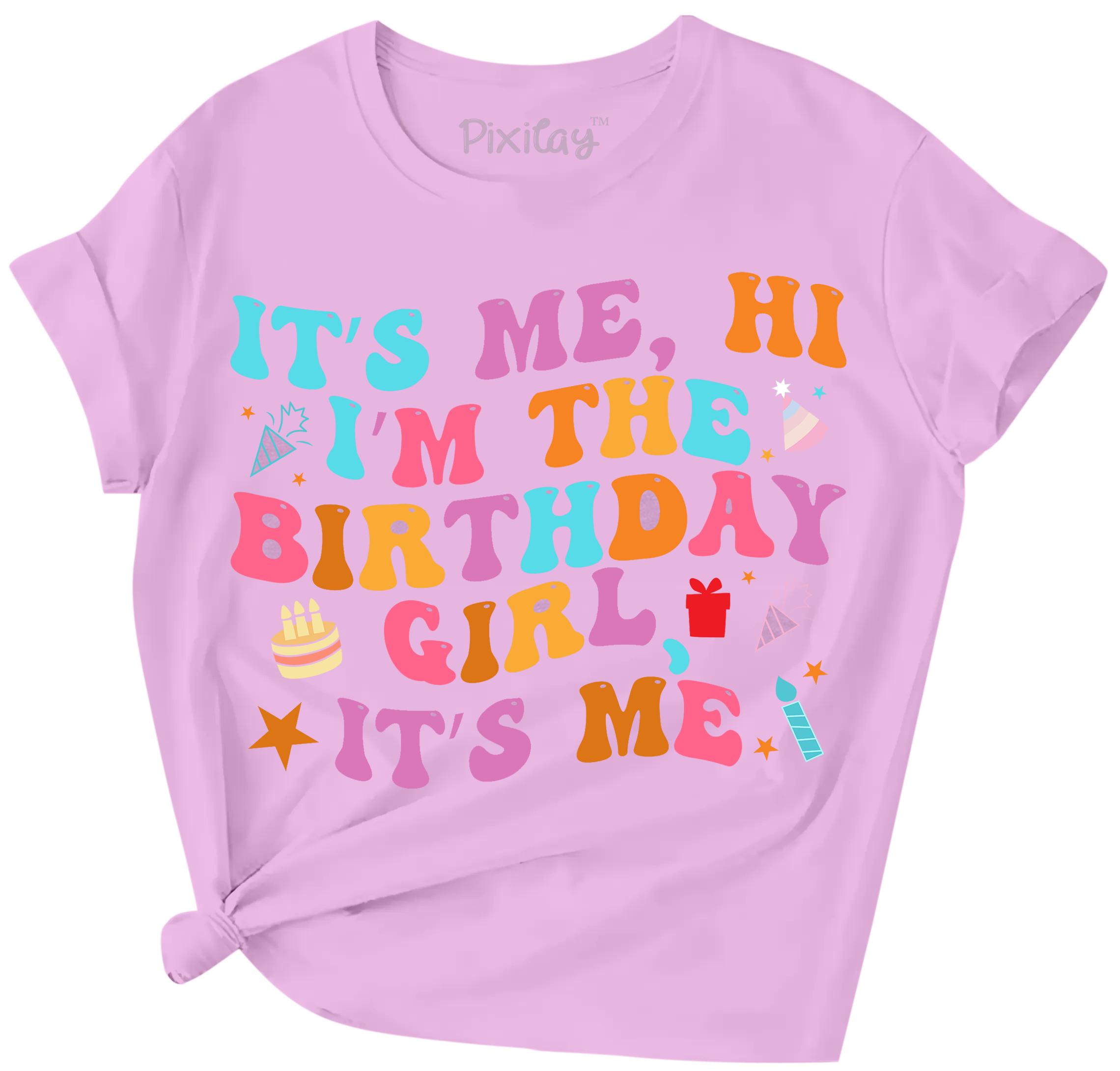 Buy purple It&#39;s Me, Hi I&#39;m the Birthday Girl It&#39;s Me Short Sleeve Graphic Tee