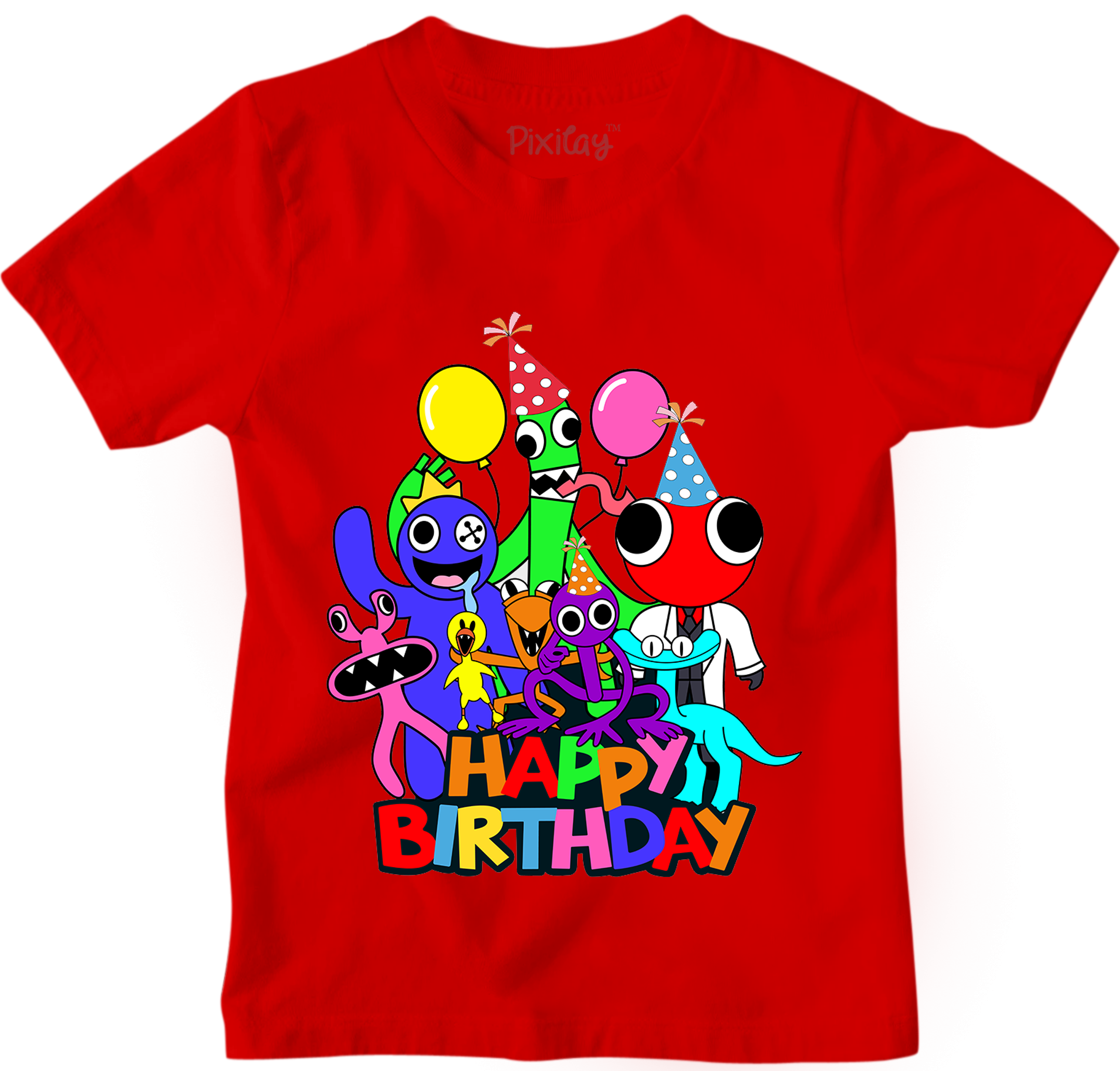 Kids Unisex Birthday Rainbow Short Sleeve T-Shirt