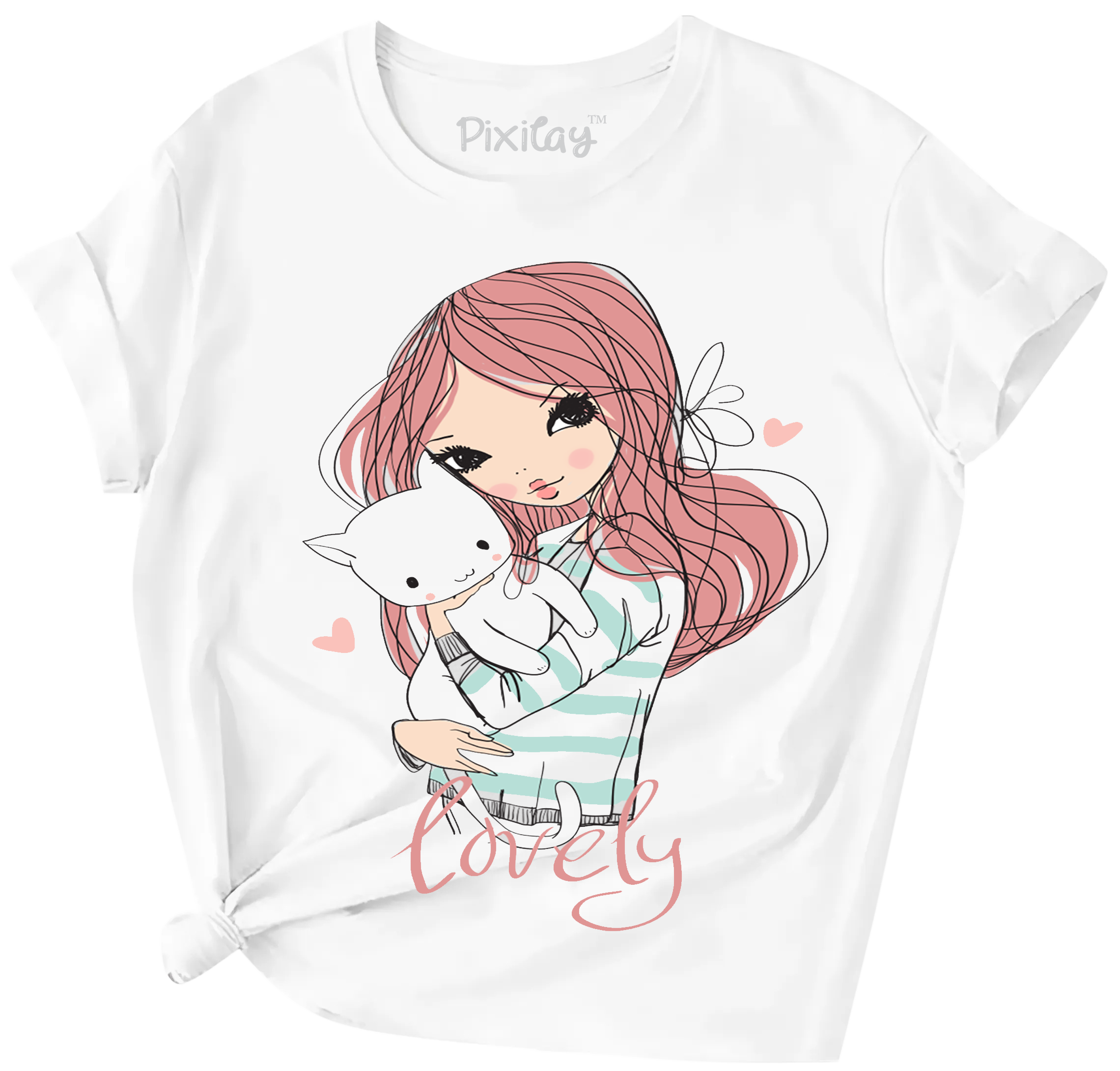 Buy white Lovely Girls Short Sleeve T-Shirt