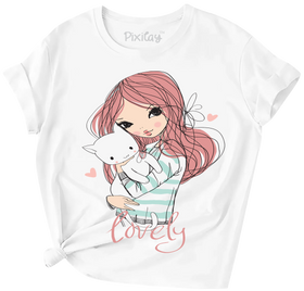 Buy white Lovely Girls Short Sleeve T-Shirt