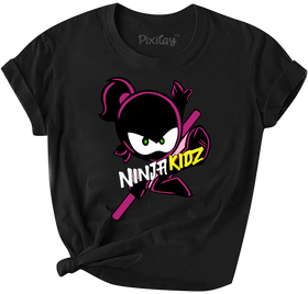 Buy black Ninja Girls 13 Short Sleeve T-Shirt