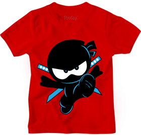 Buy red Ninja Kidz Graphic Tee, Cotton/Poly Blend Graphic T-Shirt for Kids