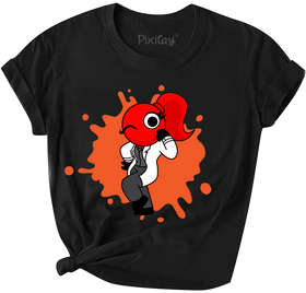 Red Rainbow Friend Girls Short Sleeve T-Shirt