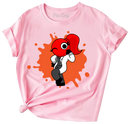 Red Rainbow Friend Girls Short Sleeve T-Shirt-8