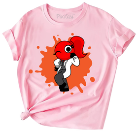 Buy pink Red Rainbow Friend Girls Short Sleeve T-Shirt